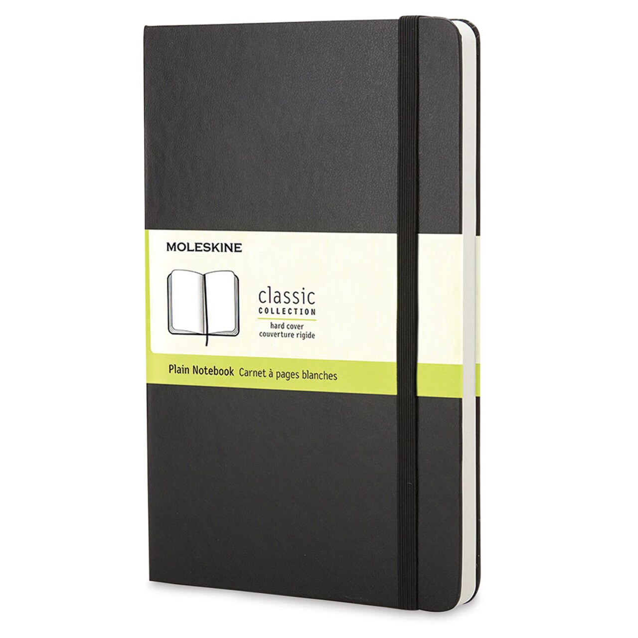 Moleskine Classic Hardcover Notebook - Black, Blank, 8-1/4'' x 5"